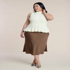 Mockneck Peplum Sweater image number null