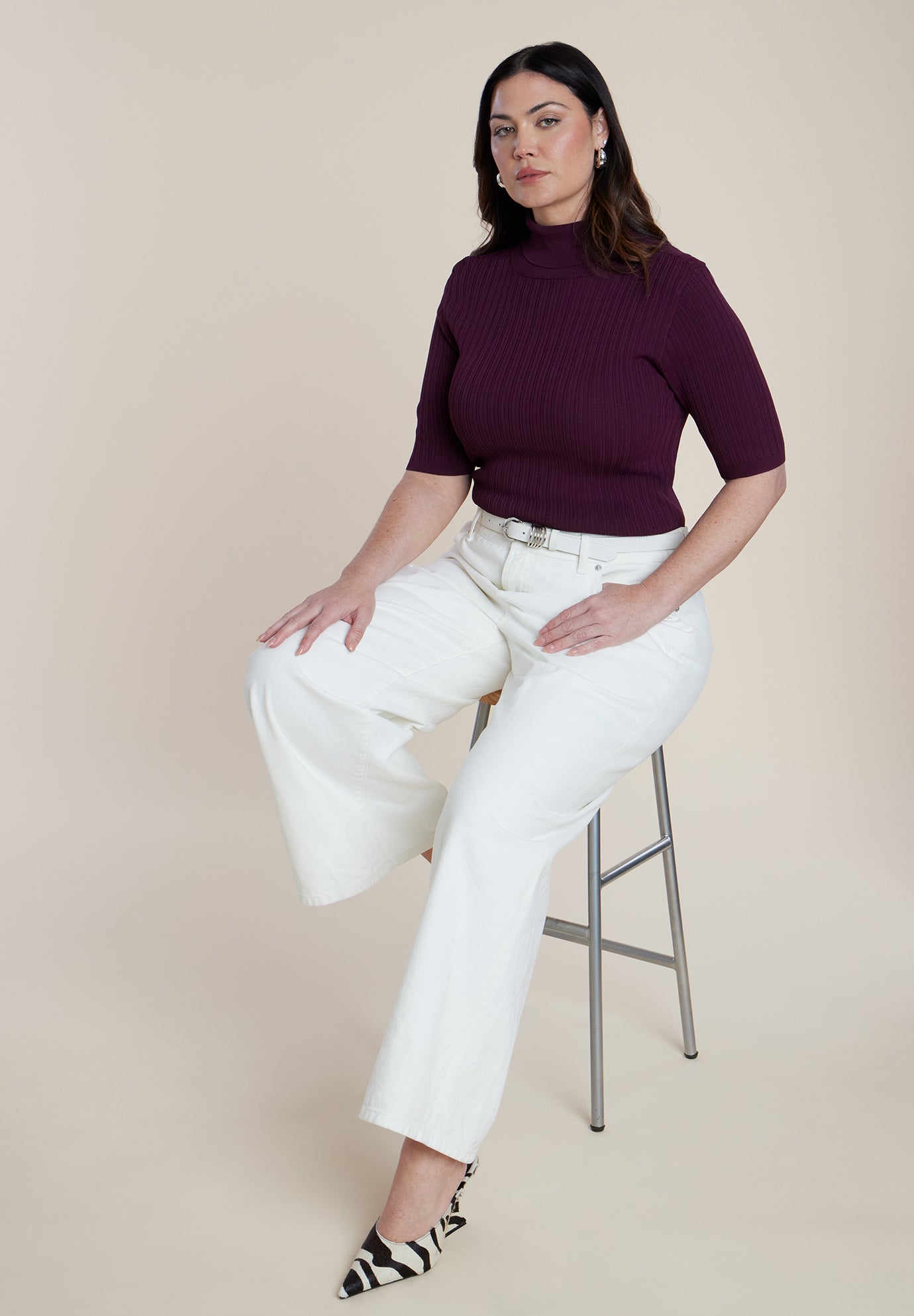 Ribbed Turtleneck Sweater image number 3