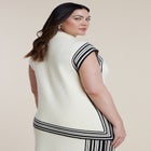 Stripe Detail Sleeveless Mockneck Top image number null