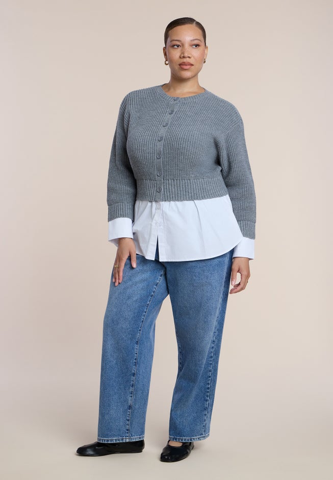 Cardigan Twofer Top image number 2