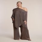 Asym Sheer Shimmer Knit Cape image number null