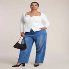 Adjustable Wide-Leg Jeans image number 1