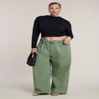 Drawstring Waist Lightweight Wide-Leg Jean image number 0