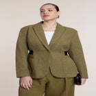 Cinched Elastic Waist Blazer image number 0