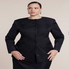 Collarless Strong Shoulder Blazer image number 0