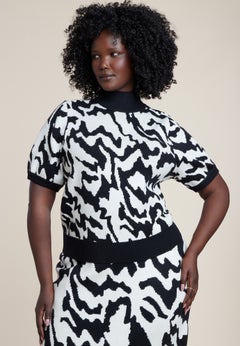 Cropped Intarsia Sweater