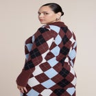 Argyle Intarsia Collared Cardigan image number 1