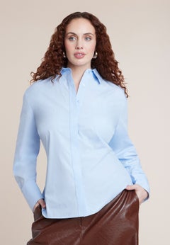 Poplin Lace-Up Button Up Top