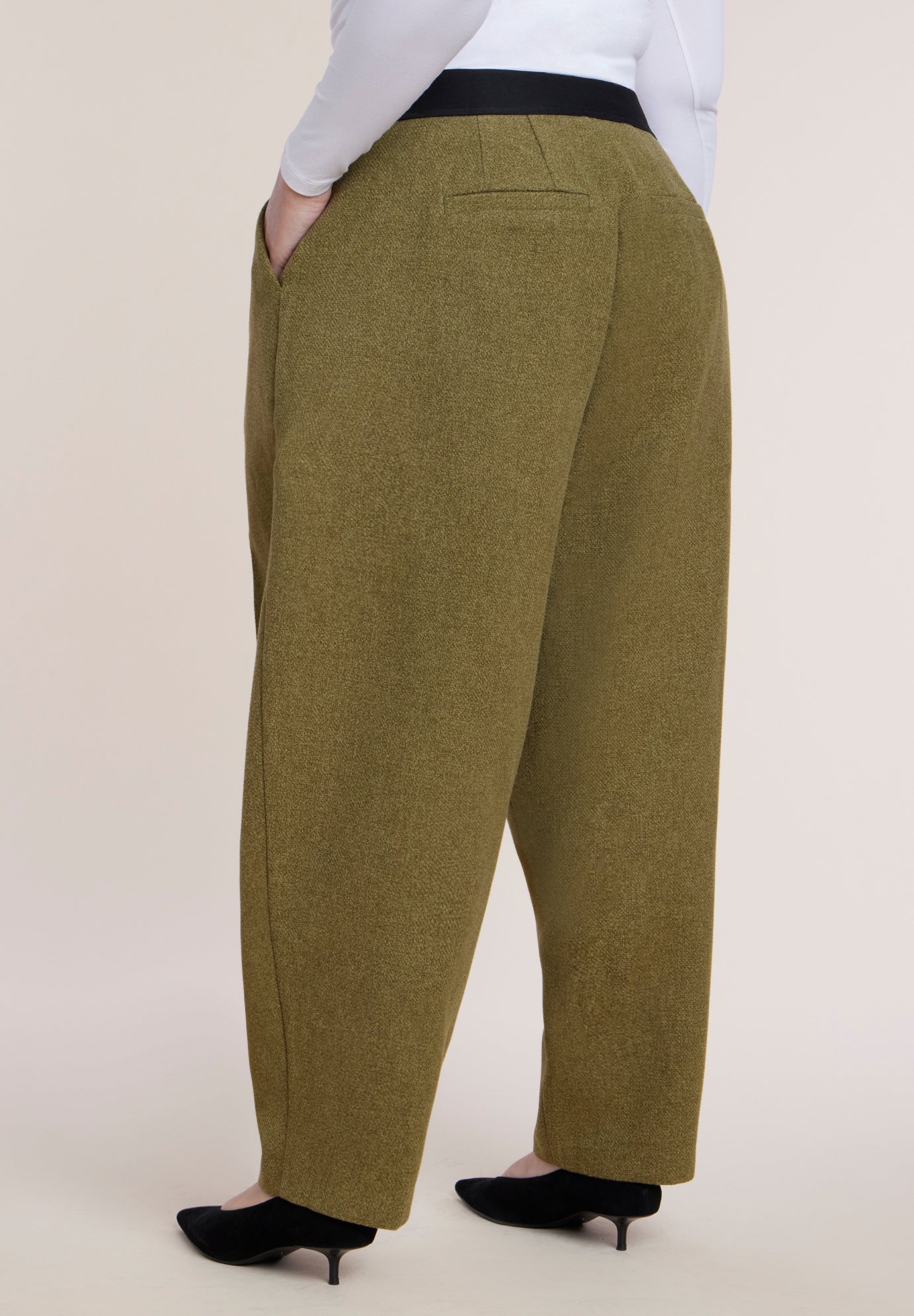 Elastic Waist Straight-Leg Trouser image number 2