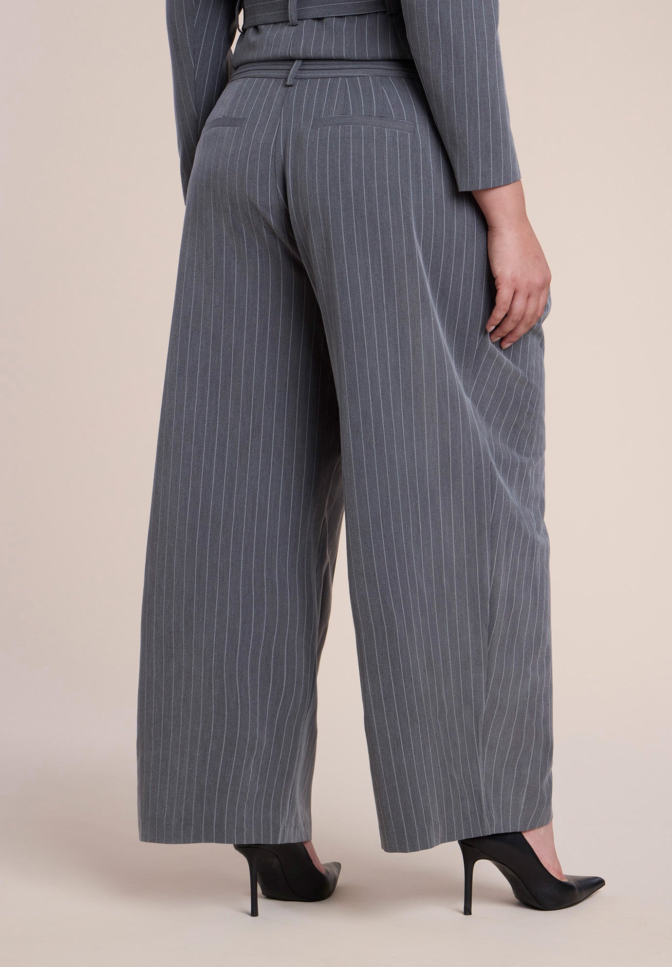 Pleated Wide-Leg Trouser With Long Belt image number 2