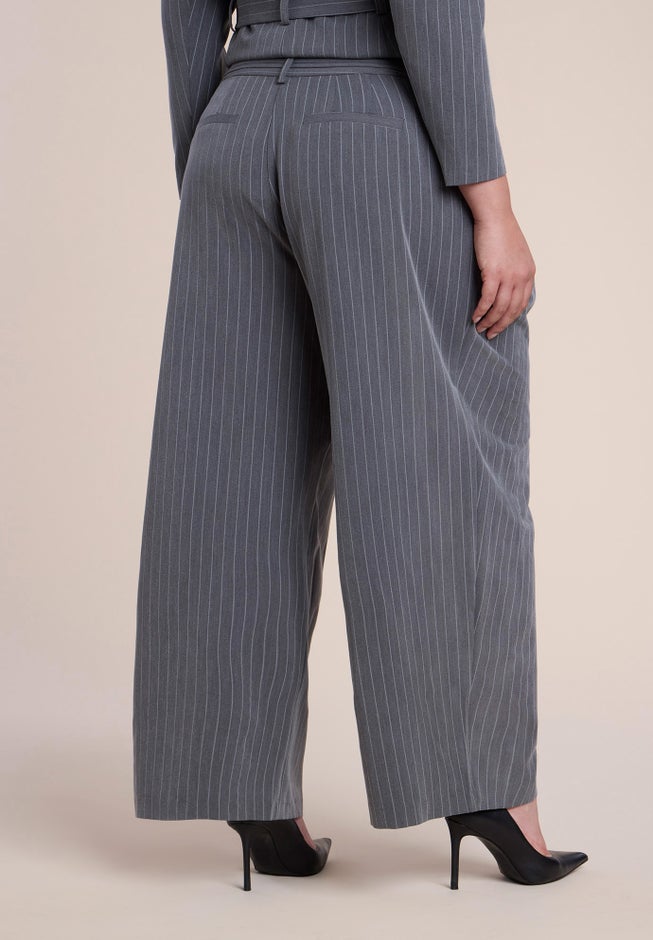 Pleated Wide-Leg Trouser With Long Belt image number 2