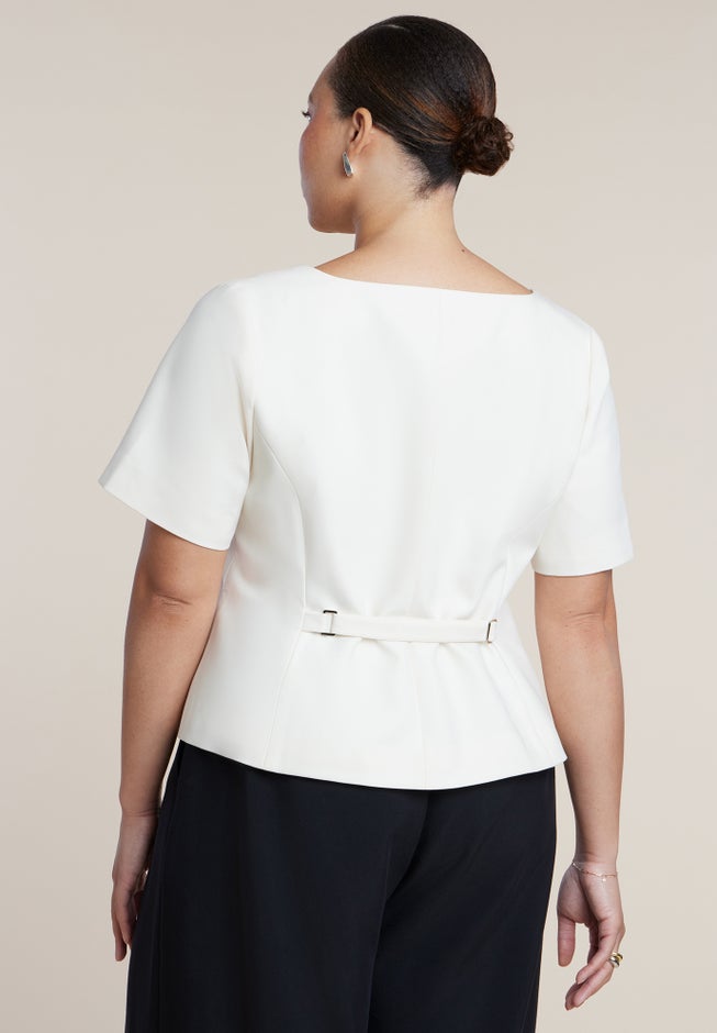 Cinched Waist Short Sleeve Blazer image number 1