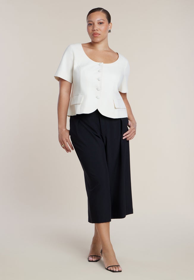 Cinched Waist Short Sleeve Blazer image number 2
