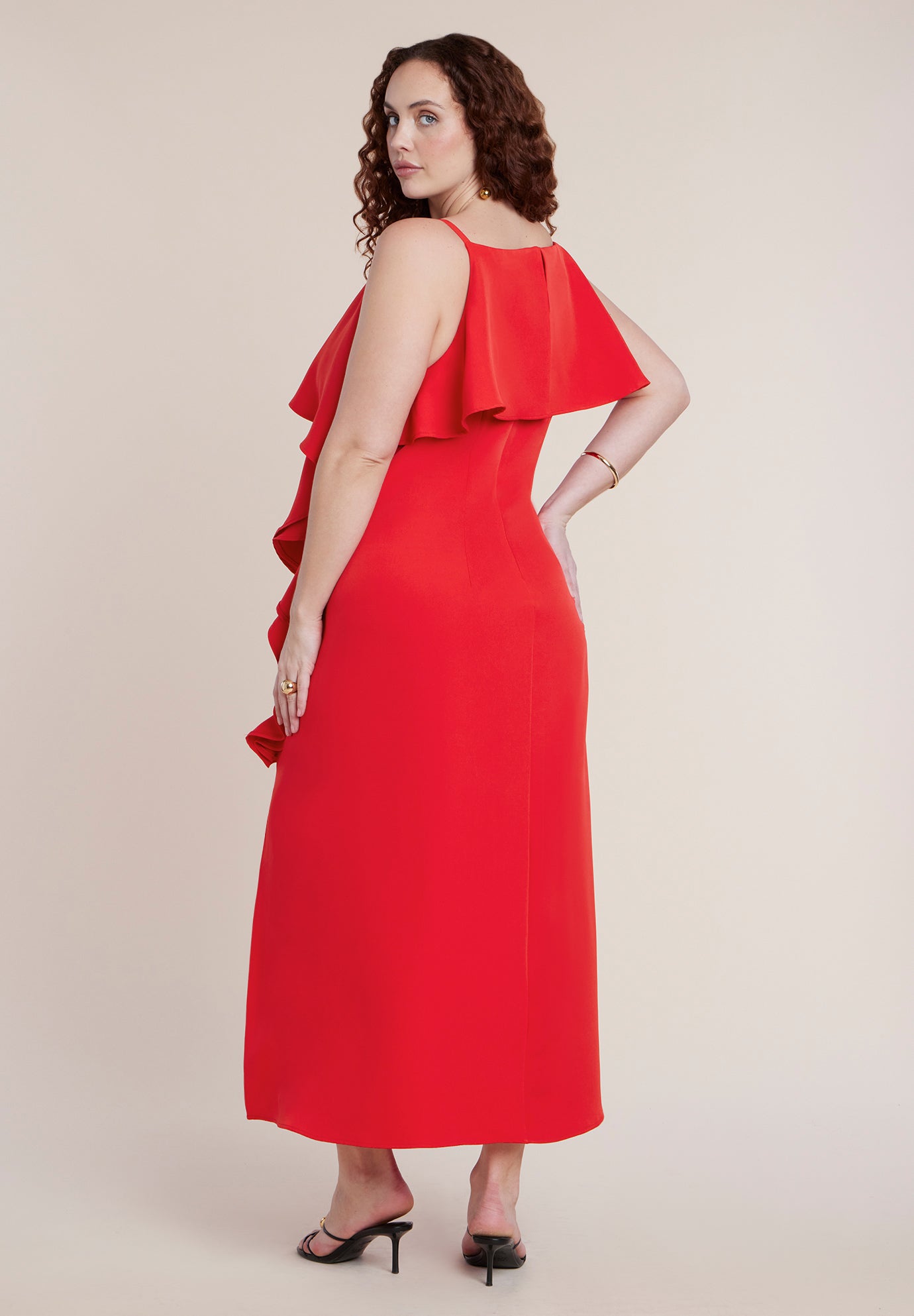 Cascading Ruffle Midi Dress image number 1