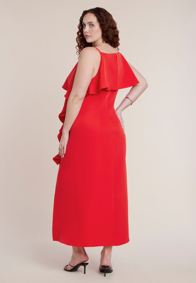 Cascading Ruffle Midi Dress image number 1