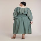 Dramatic Sleeve Smocked Midi Dress image number 2