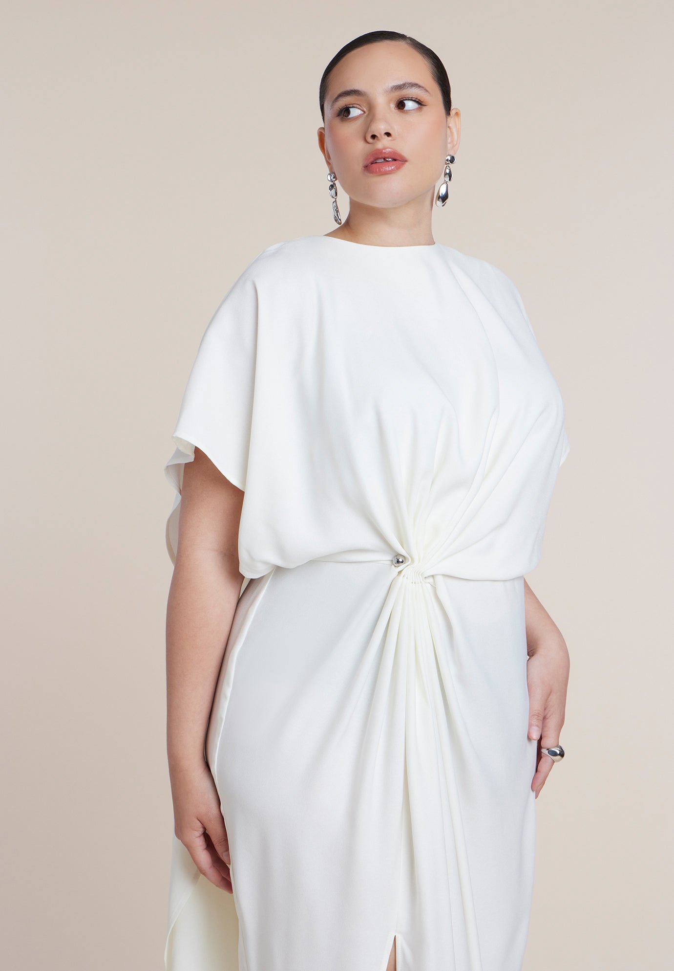 Draped Cape High-Low Maxi Dress image number 3