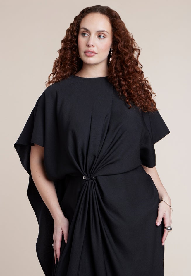 Draped Cape High-Low Maxi Dress image number 2