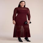 Sheer Panel Sweater Maxi Dress image number 1
