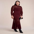 Sheer Panel Sweater Maxi Dress image number 2