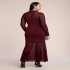 Sheer Panel Sweater Maxi Dress image number 3