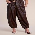Faux Leather Zipper Detail Jogger Pant image number 1