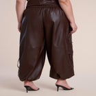 Faux Leather Zipper Detail Jogger Pant image number 3