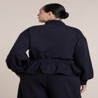 Cinched Zip-Front Peplum Sweatshirt image number 2