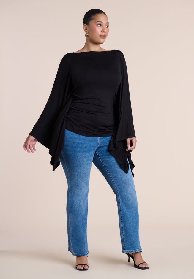 Dramatic Sleeve Shirred Top image number 2