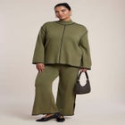 Tipping Detail Side Slit Sweater Pant image number 0