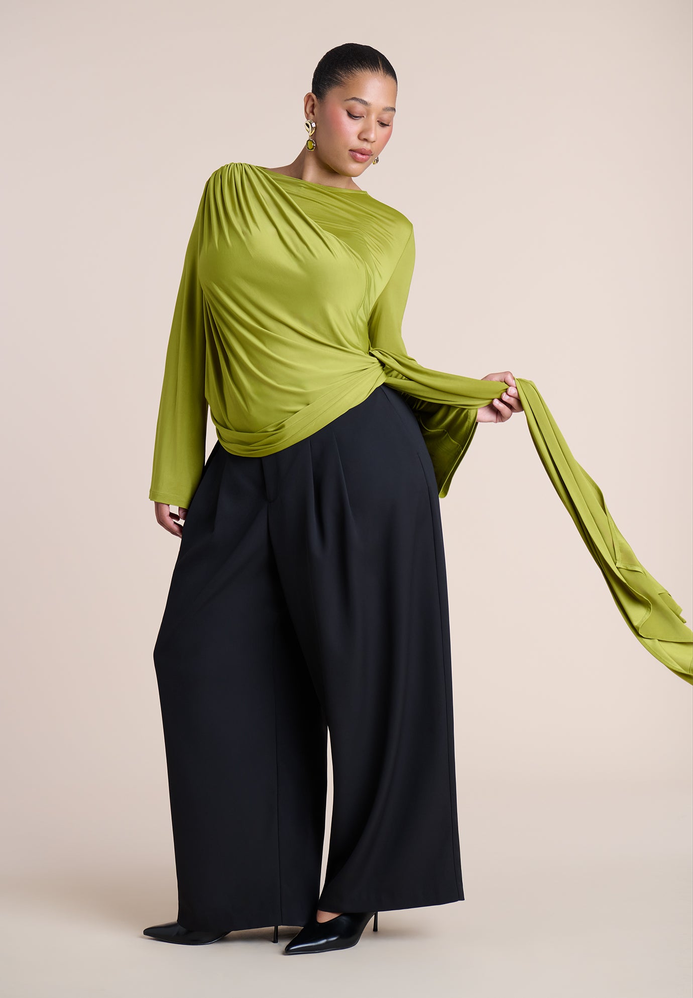 Draped Tie-Waist Top image number 3
