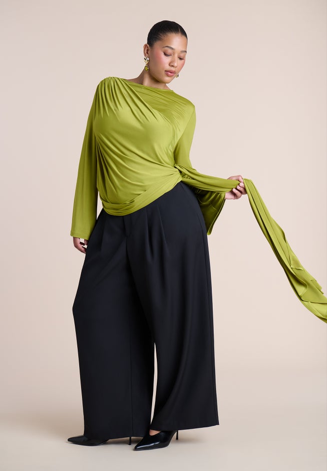Draped Tie-Waist Top image number 3