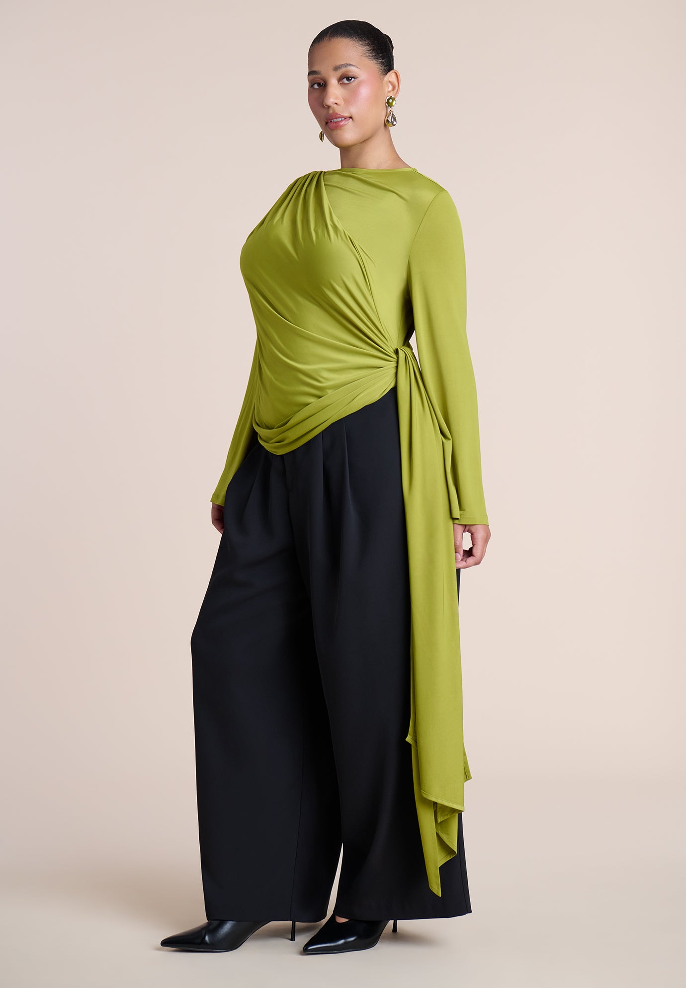 Draped Tie-Waist Top image number 4