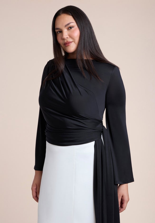 Draped Tie-Waist Top image number 2