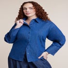 Tie-Back Chambray Button Up Top image number 0