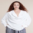 Plunging Cowl Neck Blouse image number 0