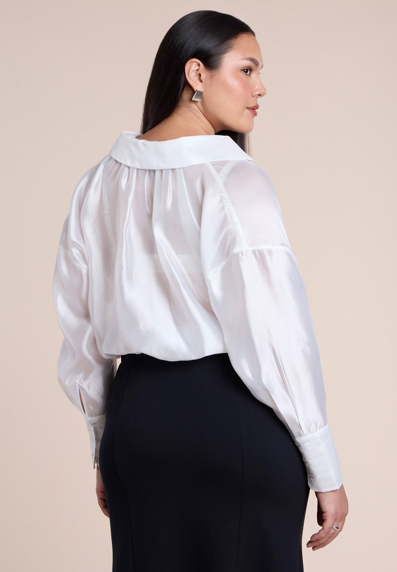 Sheer Blouse With Open Neck image number 1