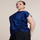 Flutter Sleeve Draped Satin Top image number 0