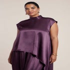 Satin Asymmetric Duster Top image number 0