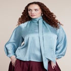 Jacquard Scarf Blouse image number 1