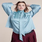 Jacquard Scarf Blouse image number 2
