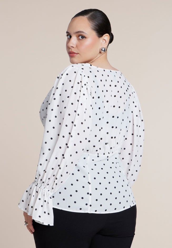 Printed Puff Sleeve Top image number 1