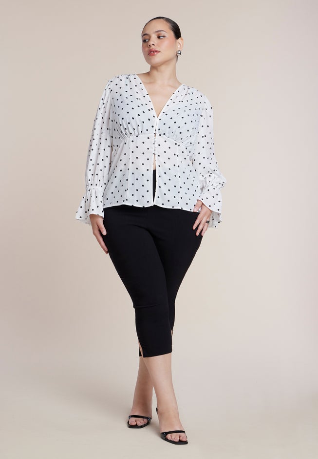 Printed Puff Sleeve Top image number 2