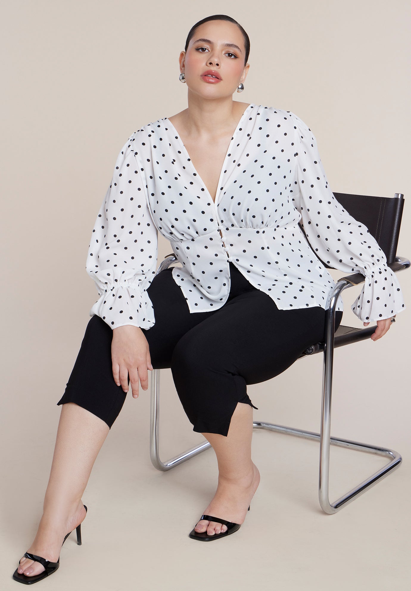 Printed Puff Sleeve Top image number 3