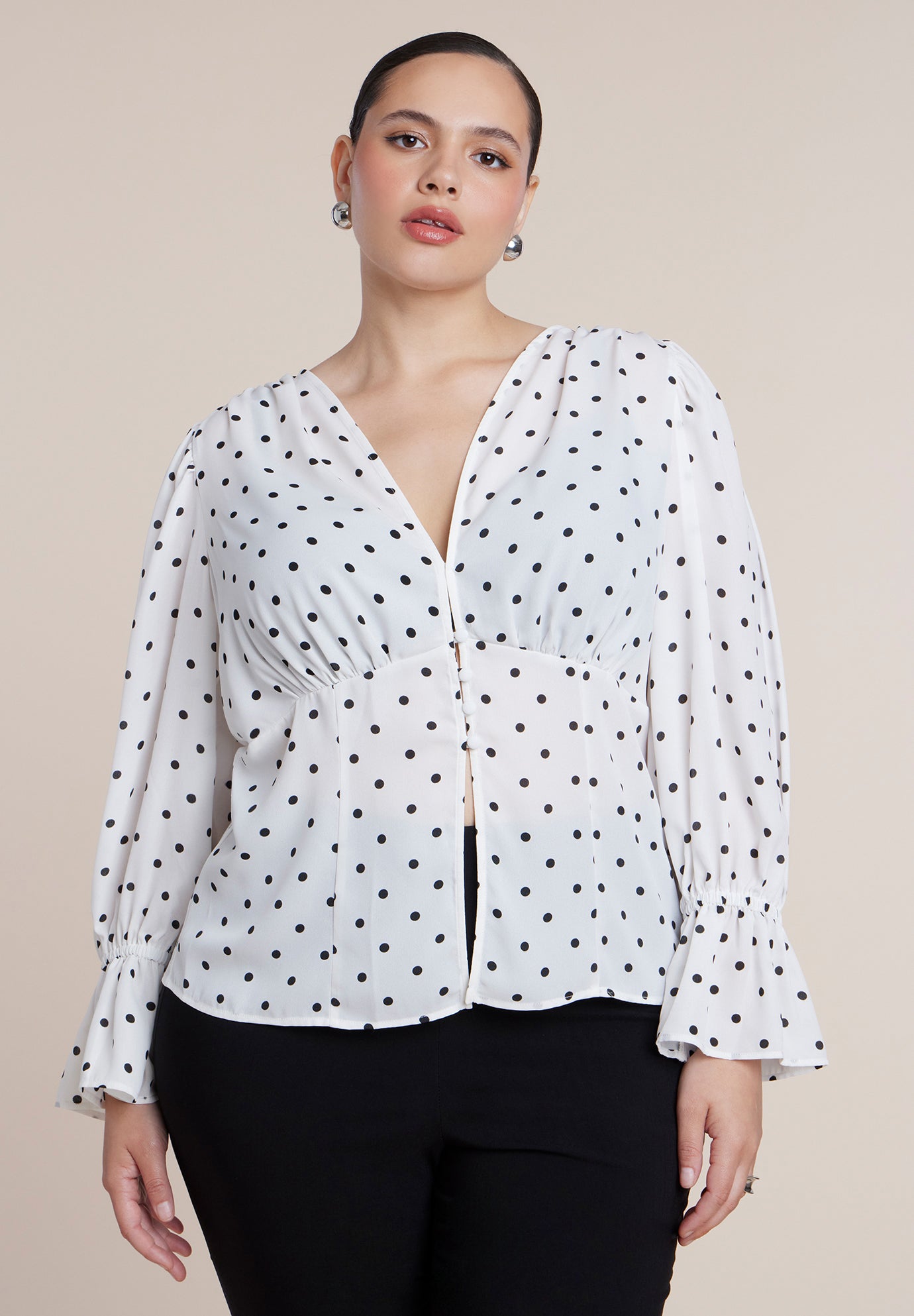 Printed Puff Sleeve Top image number 0