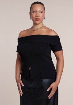 Off The Shoulder Short-Sleeve Sweater