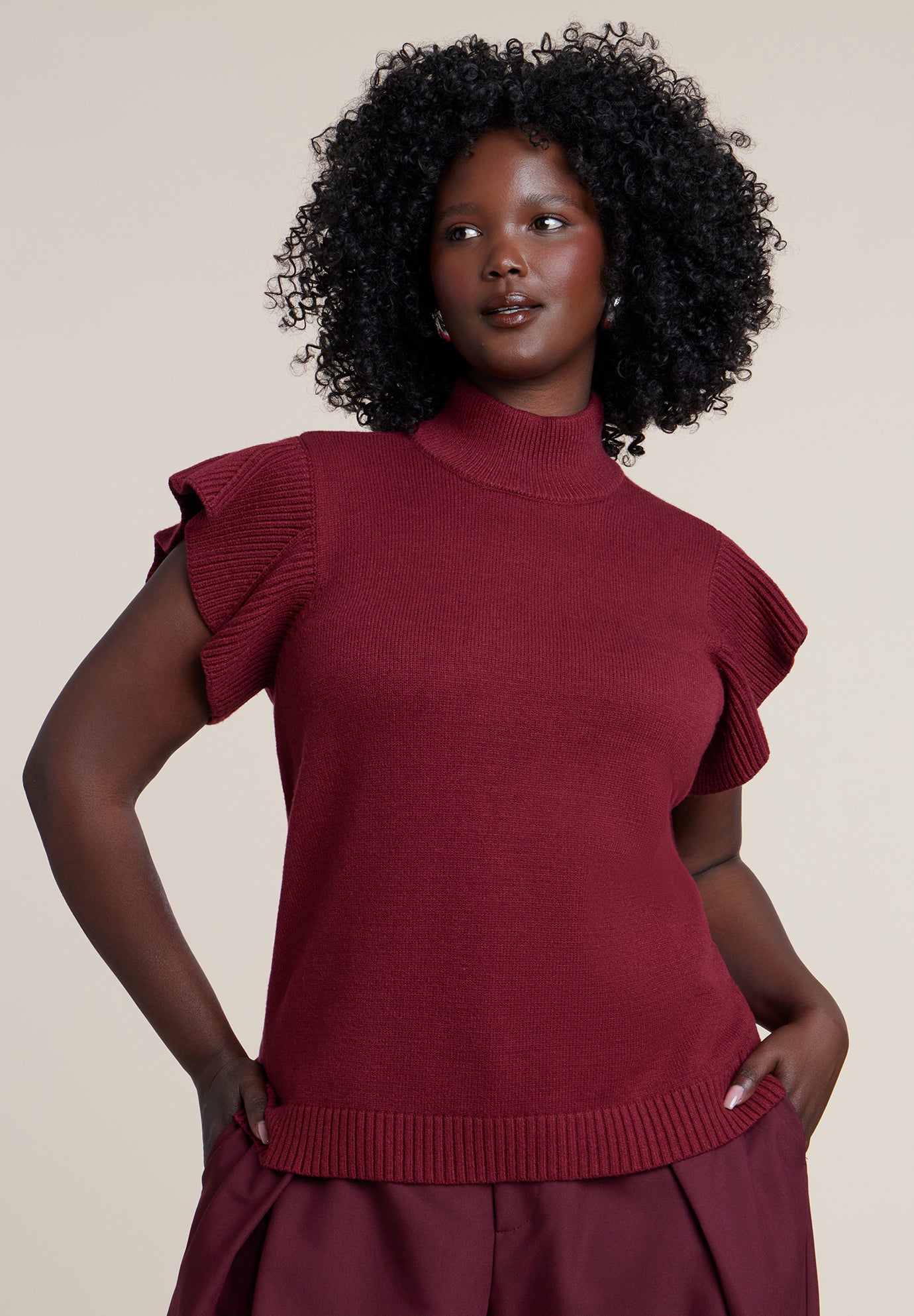 Ruffle Sleeve Sweater image number 0