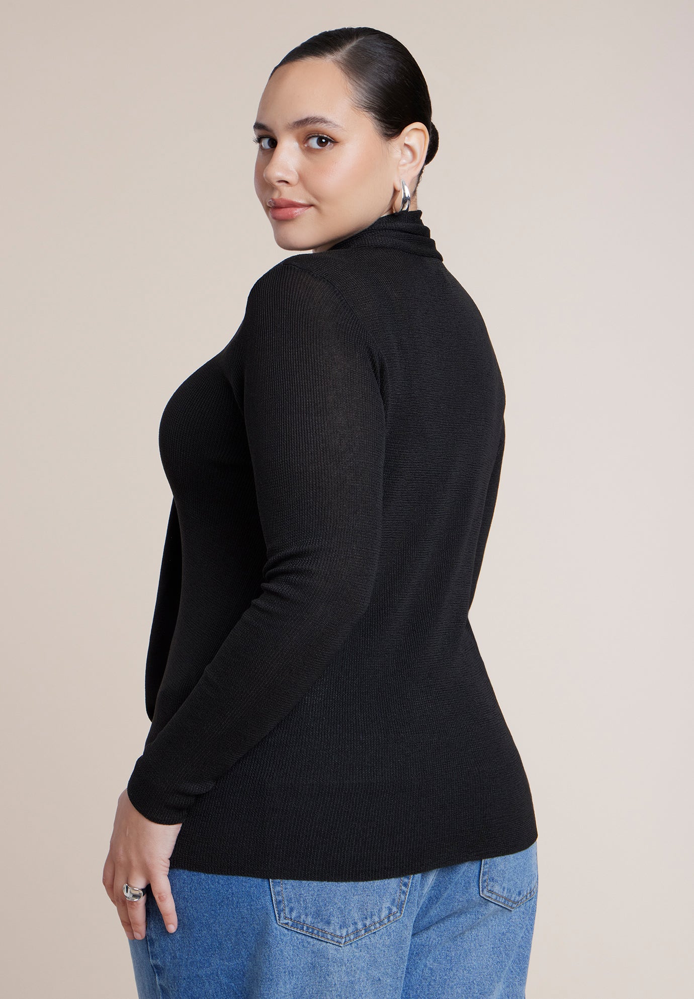 Fitted Sweater With Neck Tie image number 1