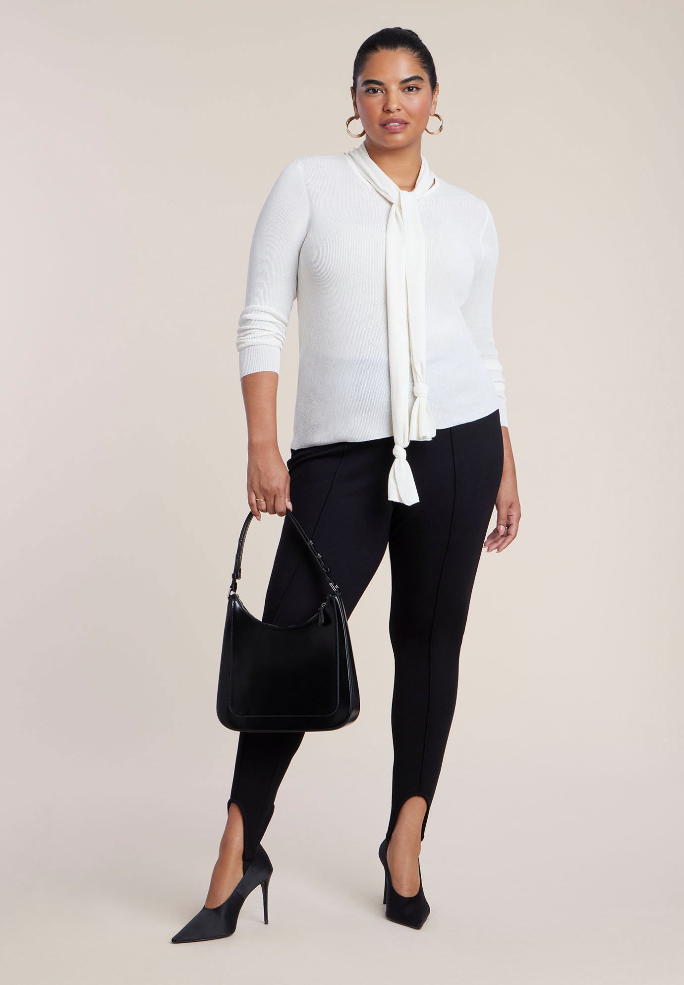 Fitted Sweater With Neck Tie image number 2