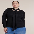 Fitted Sweater With Neck Tie image number 0
